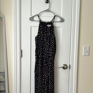 Black and White Polka Dot Sleeveless Jumpsuit